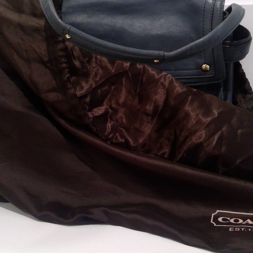 Coach Large Blue Shoulder Bag Tote - Picture 7 of 7